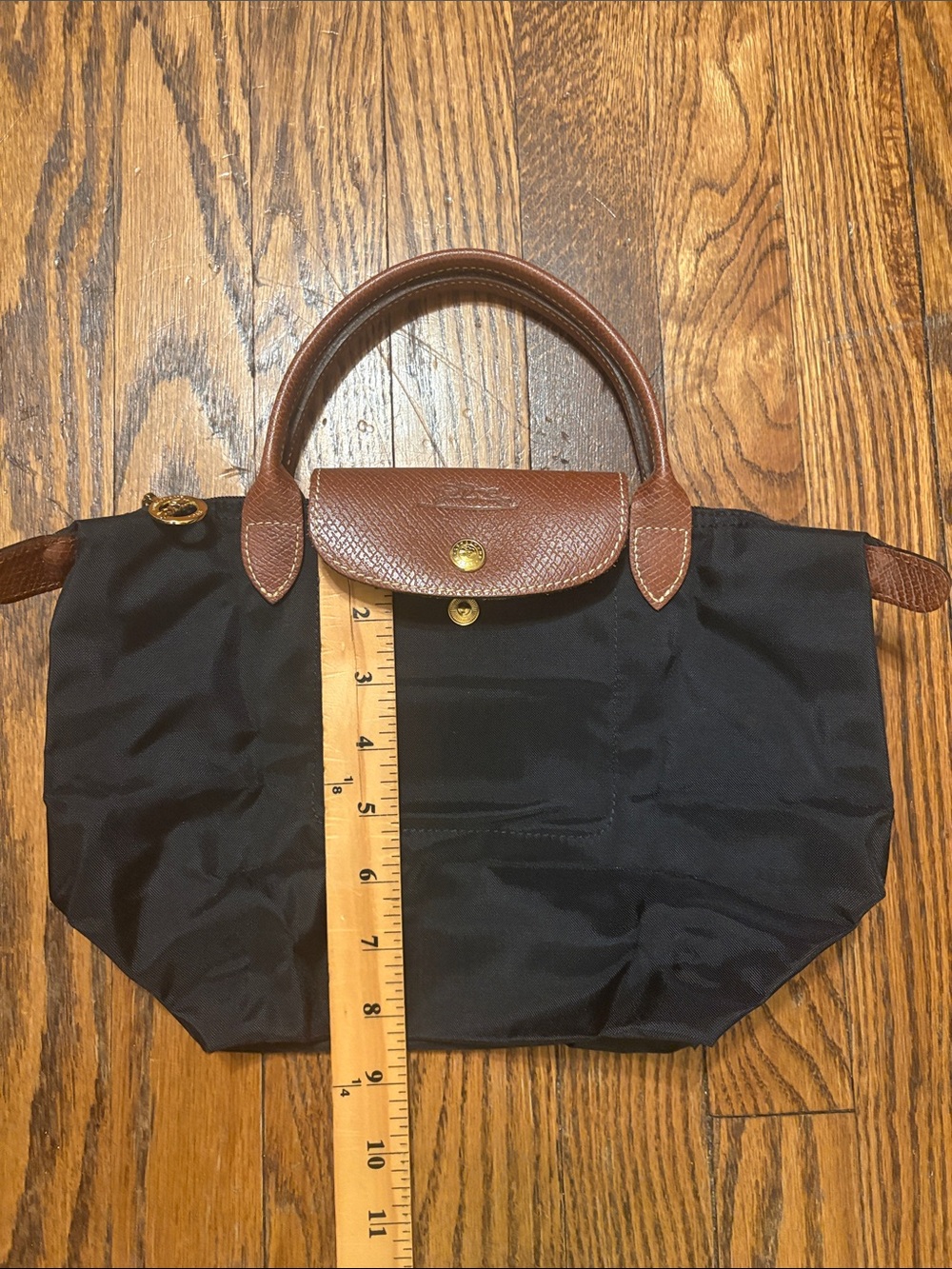 Longchamp mini black le pliage type "S" bag - Picture 9 of 10